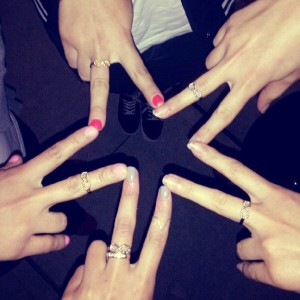 My oldest friends owns her own jewelry company, Love Cara Jewelry. On my birthday dinner a few nights ago, she gave our group of friends matching infinity rings. 