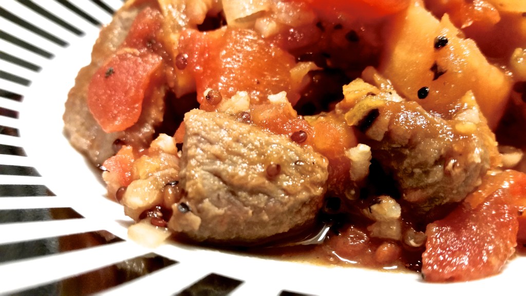 Homemade lentil, read quinoa beef stew. A stick to the ribs, all in one pot, kind of dinner. Maybe don't post this food pic for #meatlessmonday, but any other time, and it's a win. 