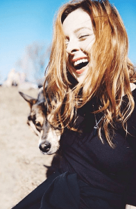 Brooke Manning, Owner of Likely General in Toronto, with her pup! Photo by: Arden Wray.